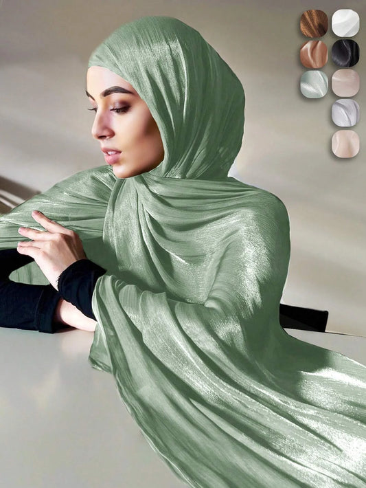 Sparkling Metallic Women Hijab Scarf