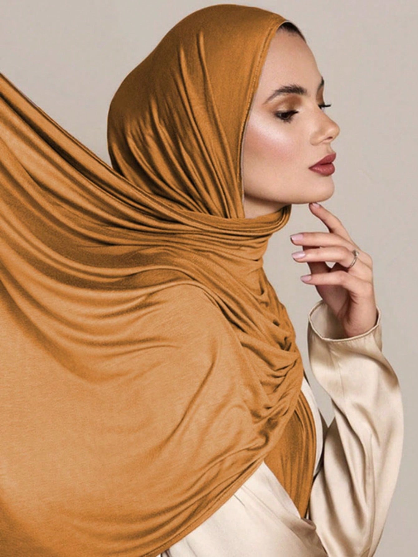 Plus Size Knitted Headscarf Shawl