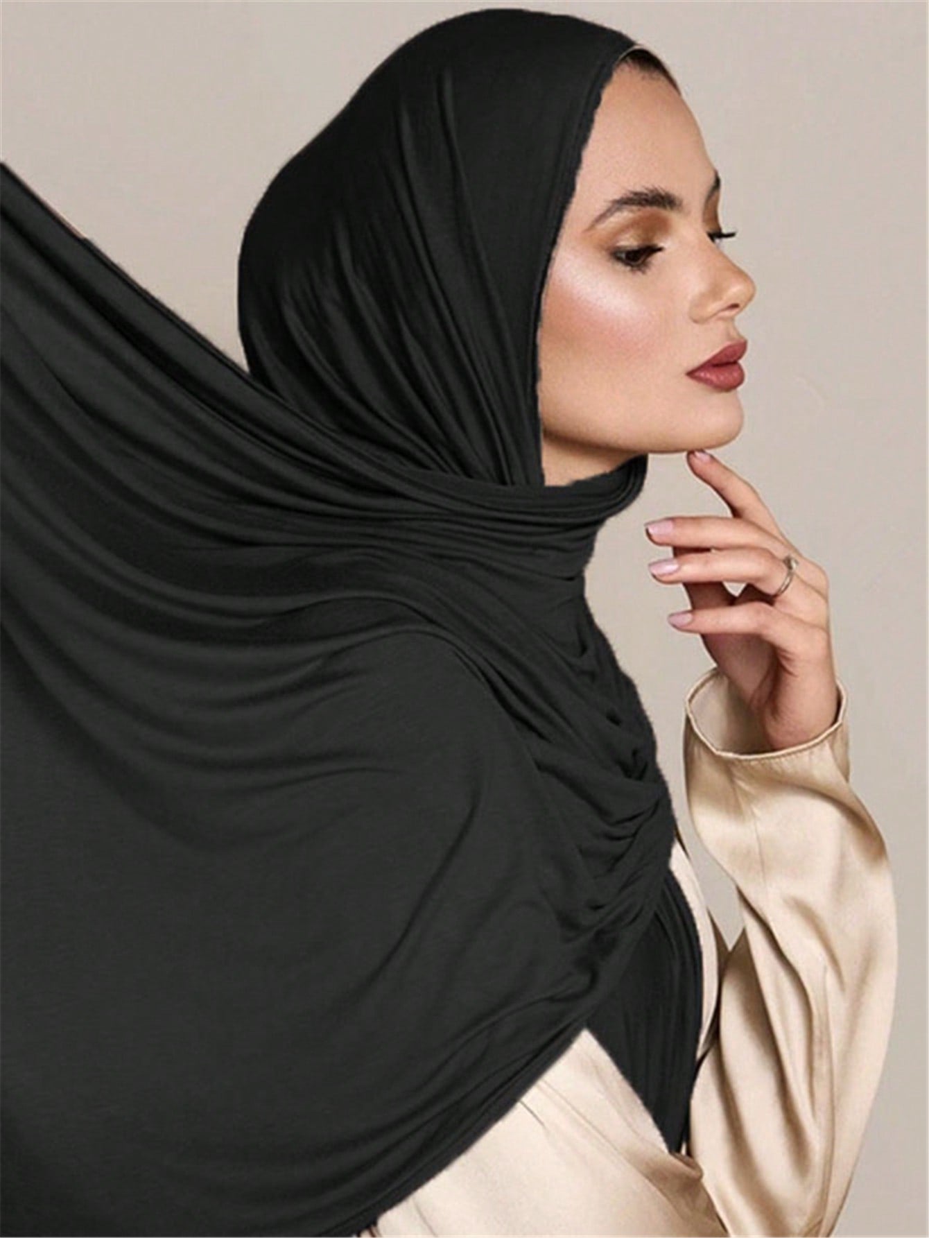 Plus Size Knitted Headscarf Shawl