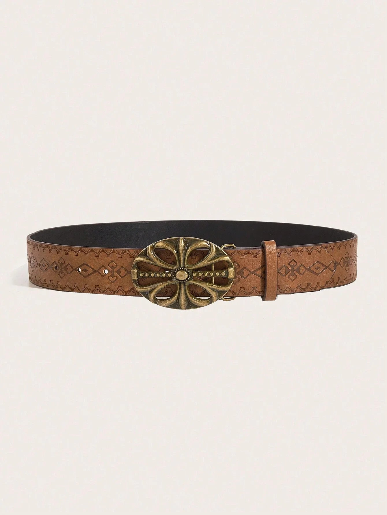 Retro Metal Buckle Leather Belt