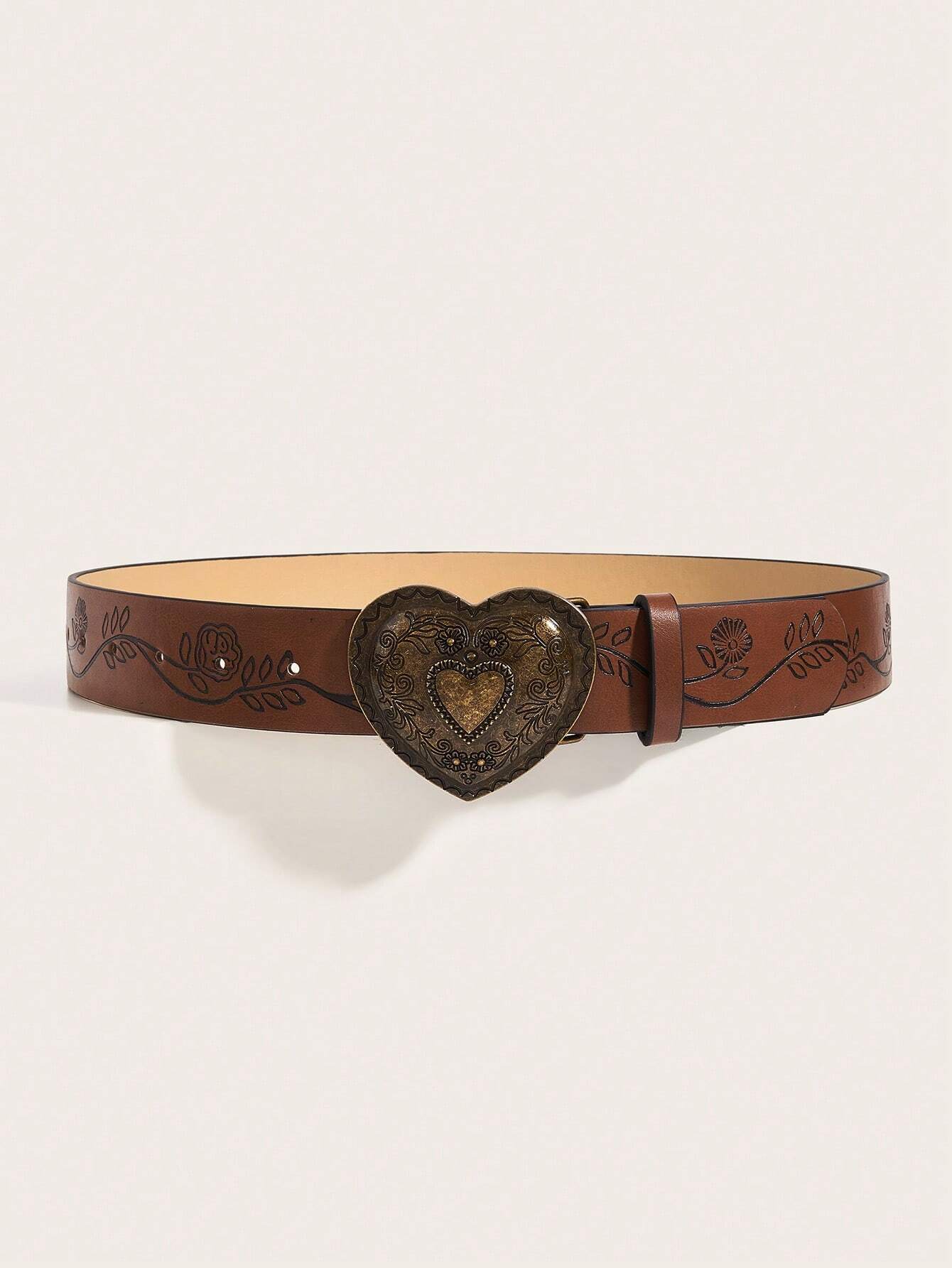 Vintage Printed PU Leather Belt