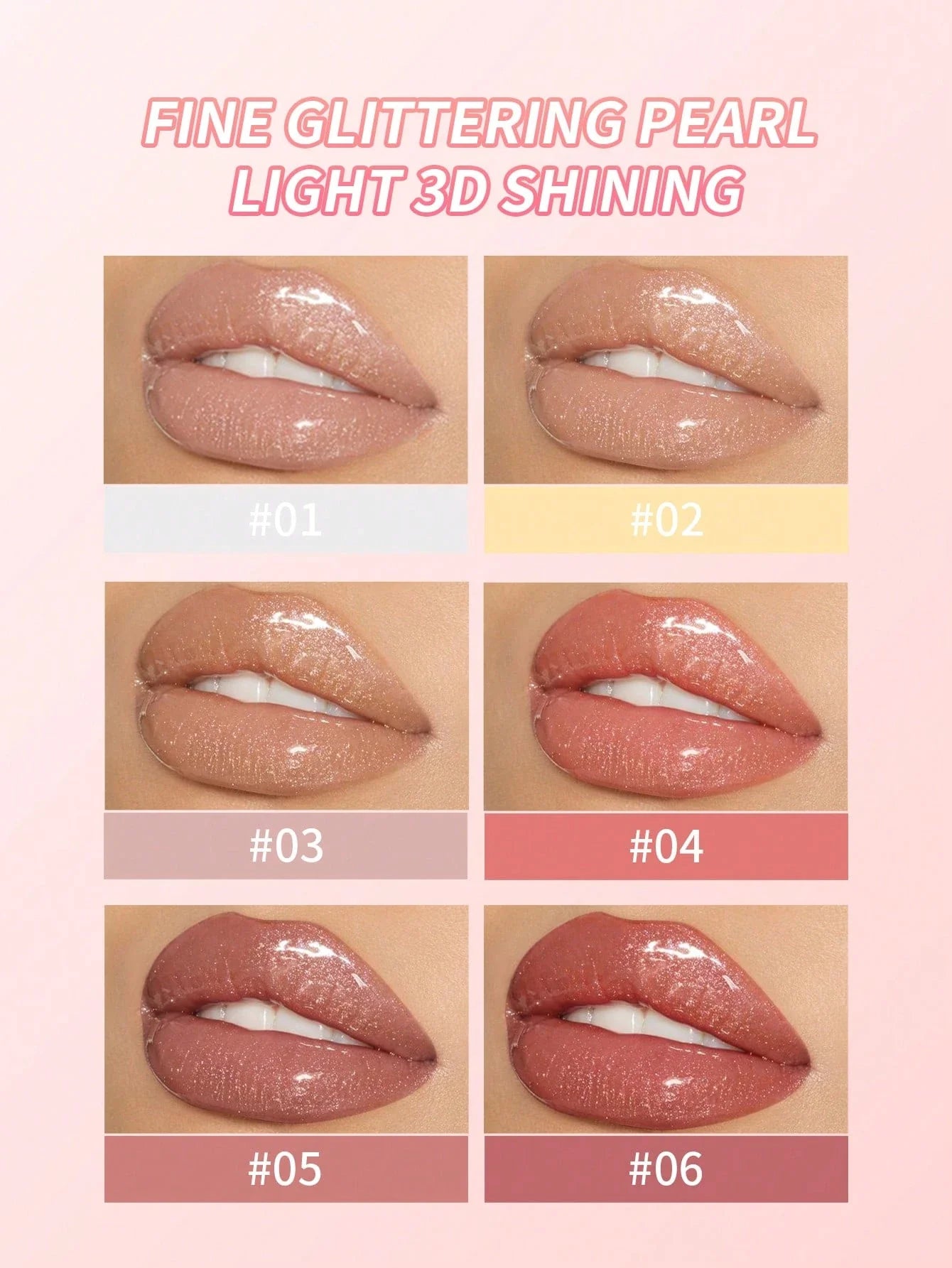 Ushas 6-Color Glitter Lipsticks