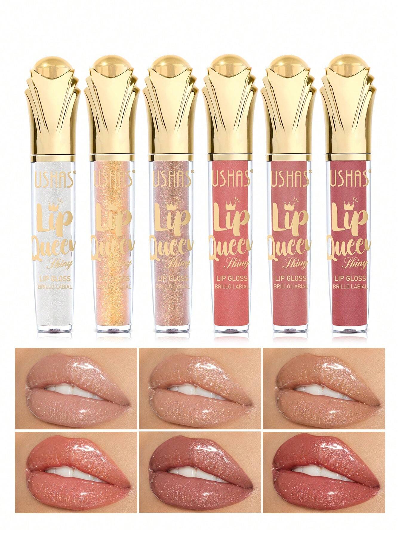 Ushas 6-Color Glitter Lipsticks