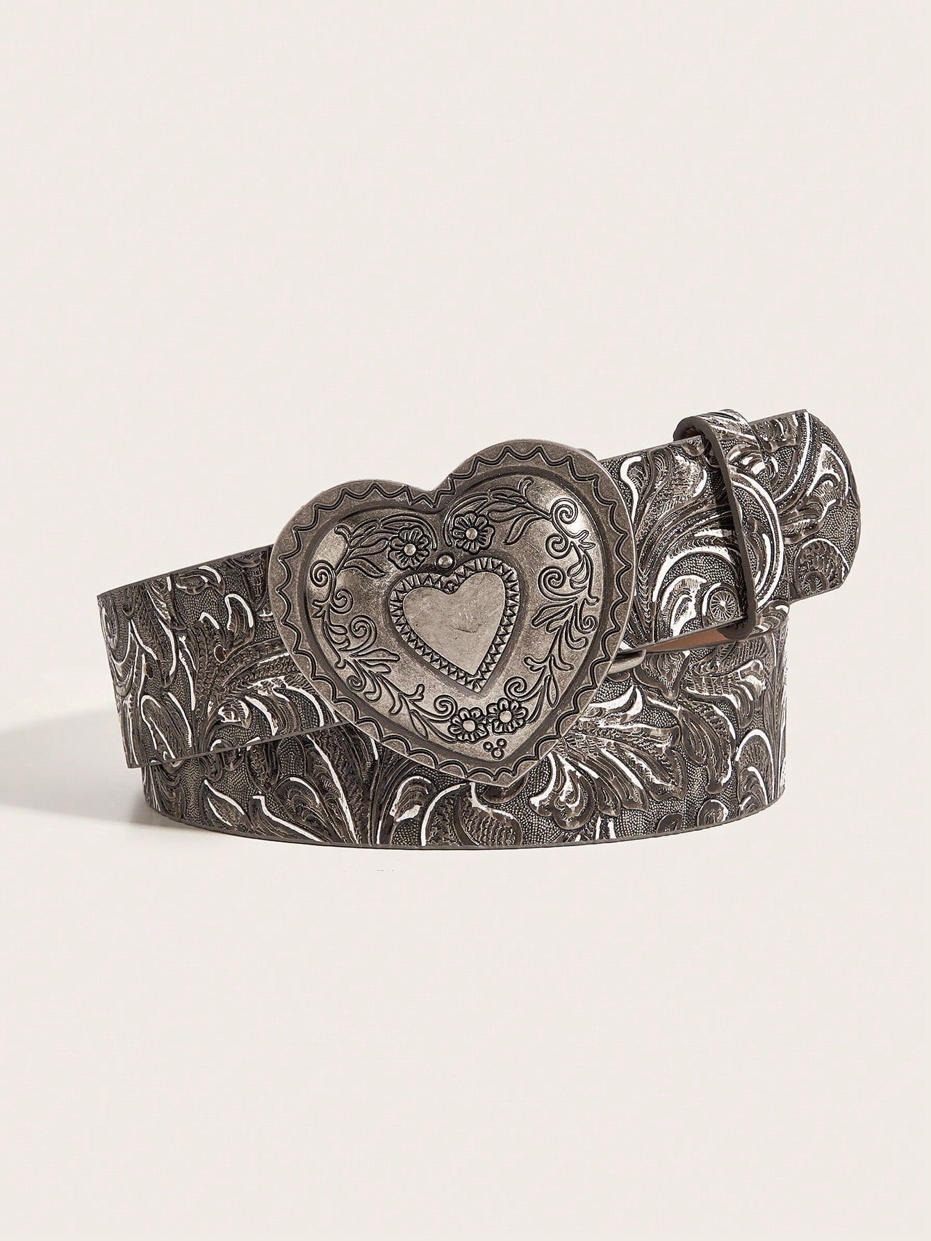 Vintage Printed PU Leather Belt