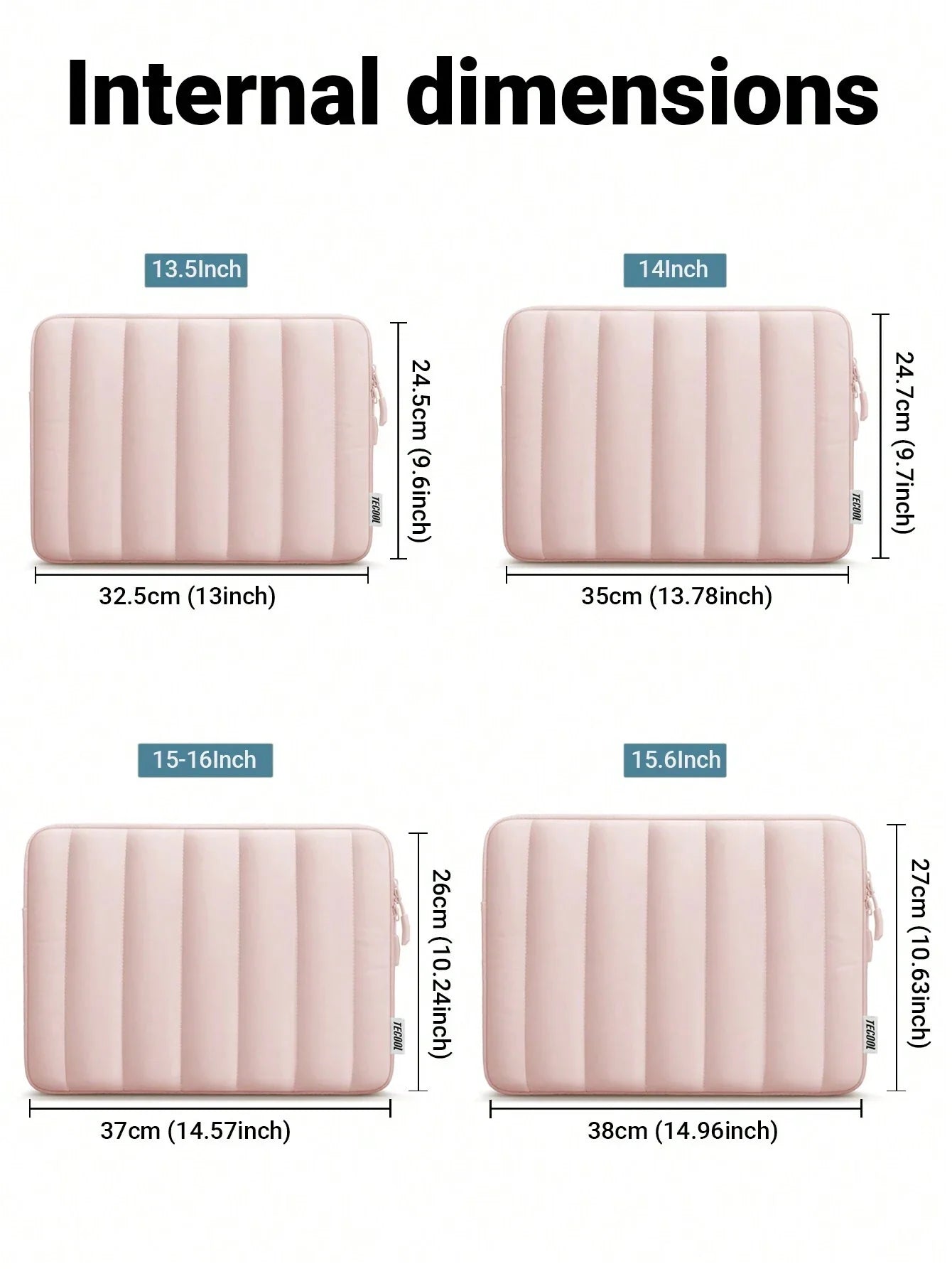 TECOOL Pink Laptop Sleeve Bag