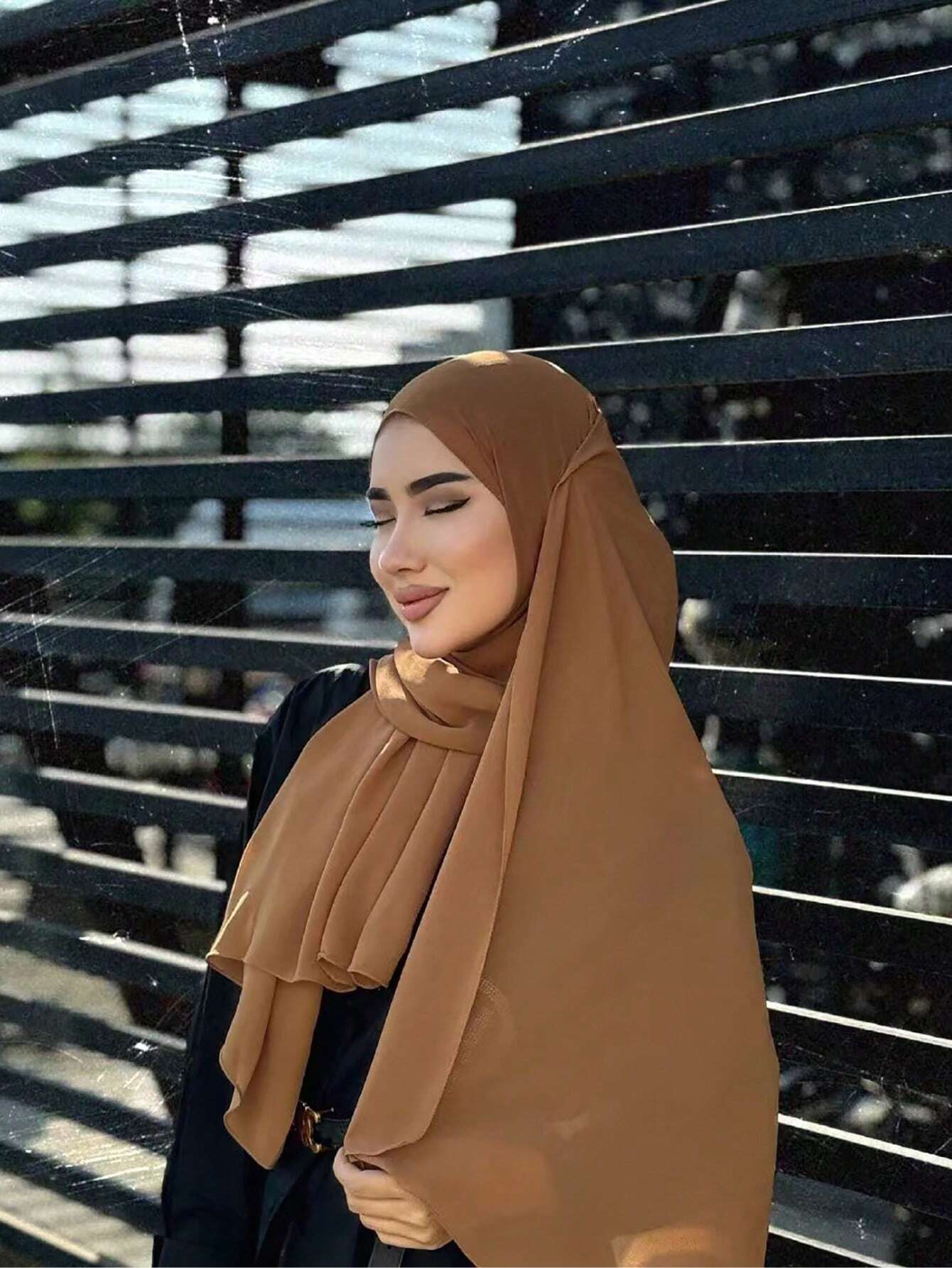 Plain Chiffon Pearl Hijab Scarf