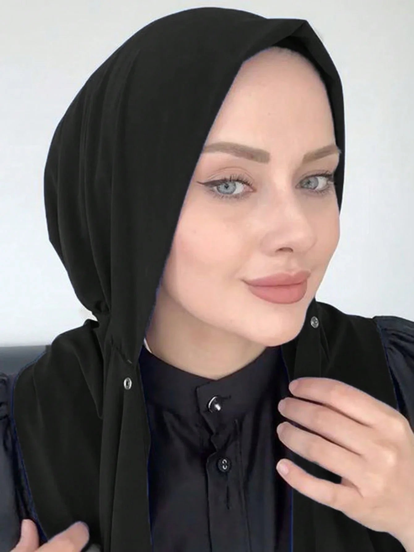 Instant Button Fastened Hijab