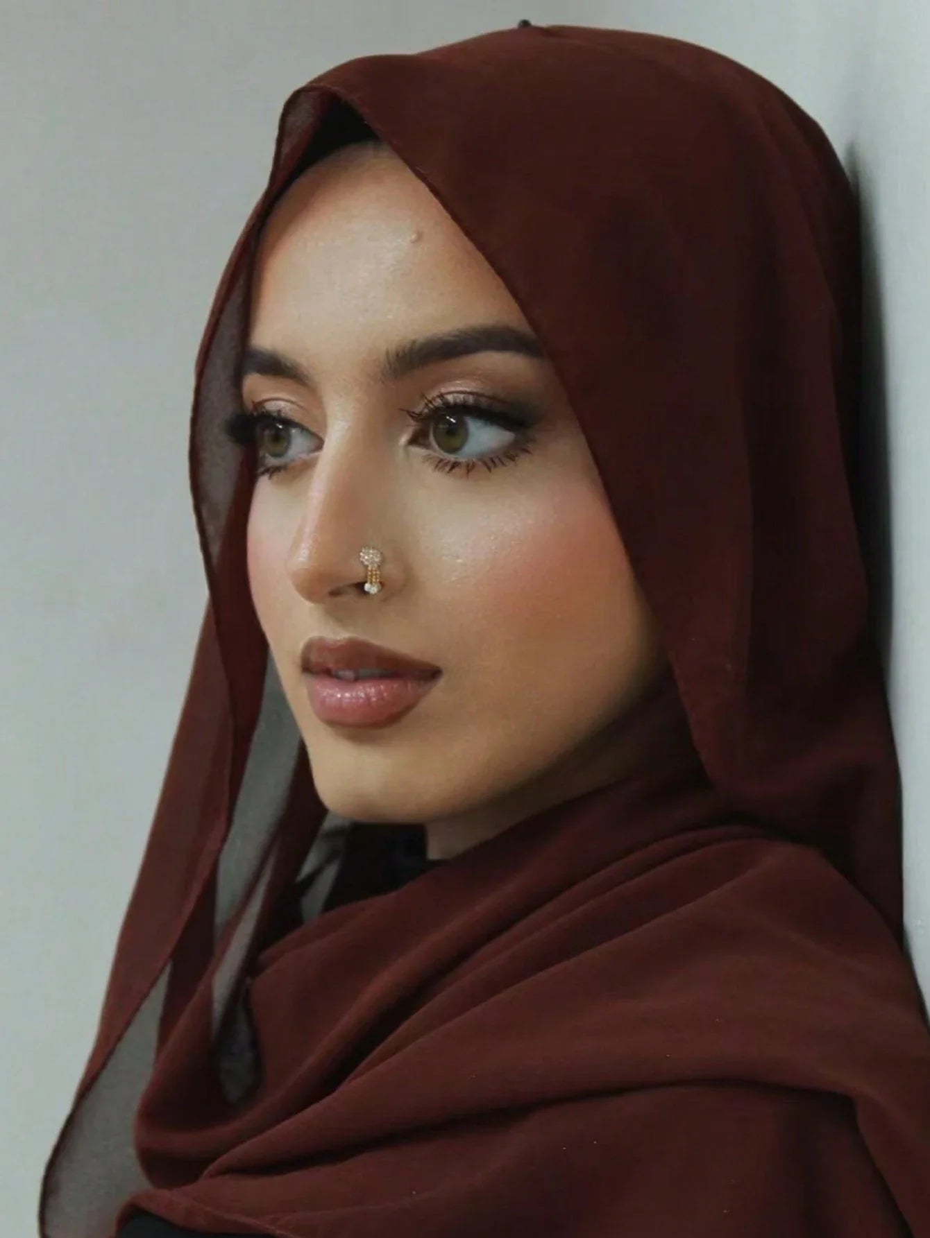Faux Pearl Chiffon Hijab Scarf