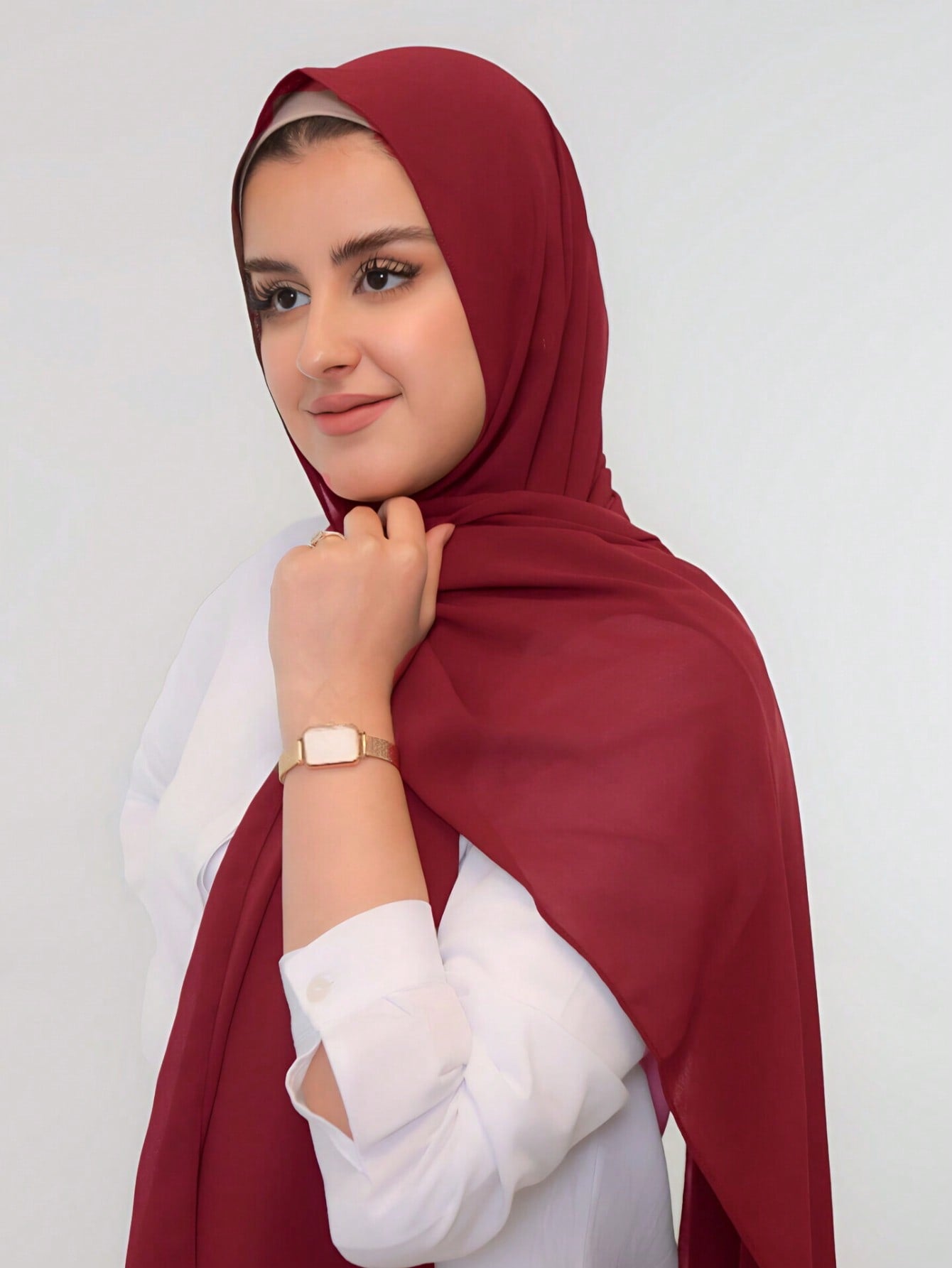 Faux Pearl Chiffon Hijab Scarf