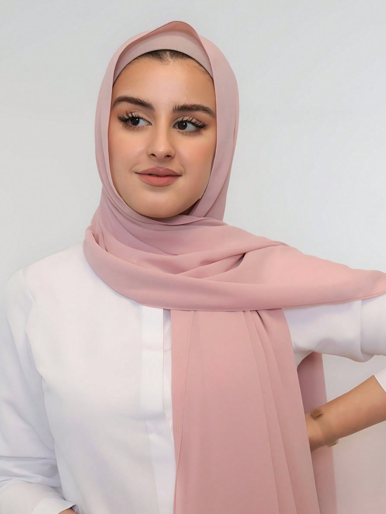 Plain Chiffon Pearl Hijab Scarf