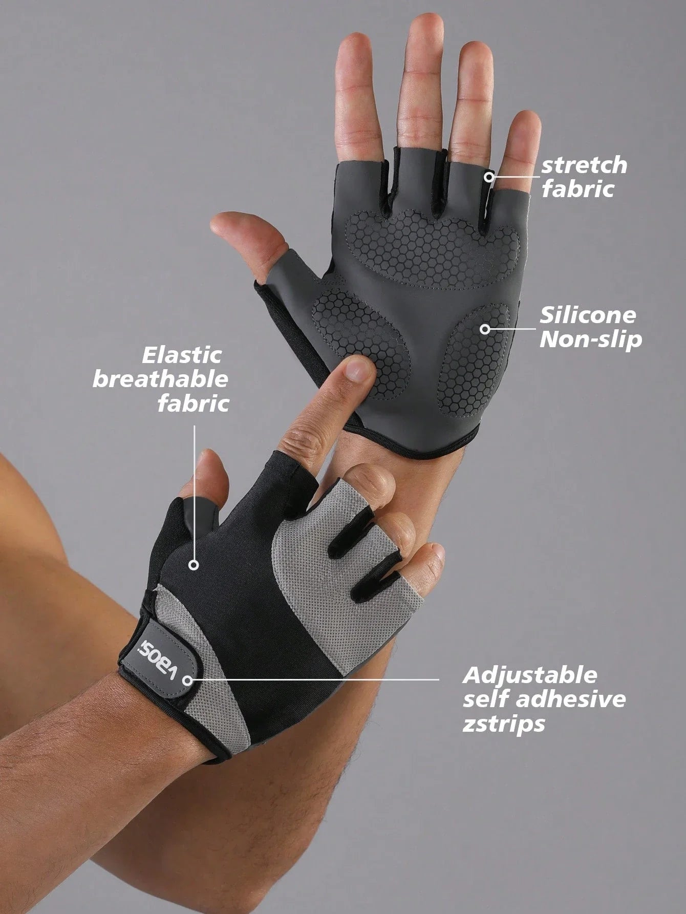 VBOSI Adjustable Breathable Sports Gloves