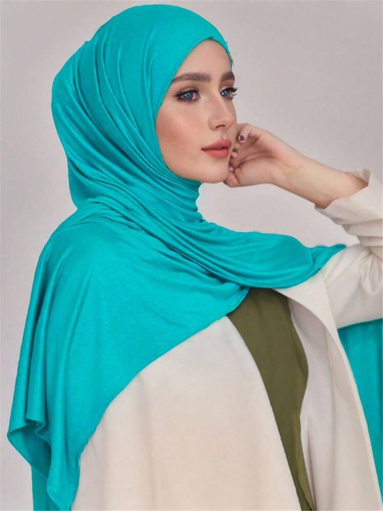 Plus Size Knitted Headscarf Shawl