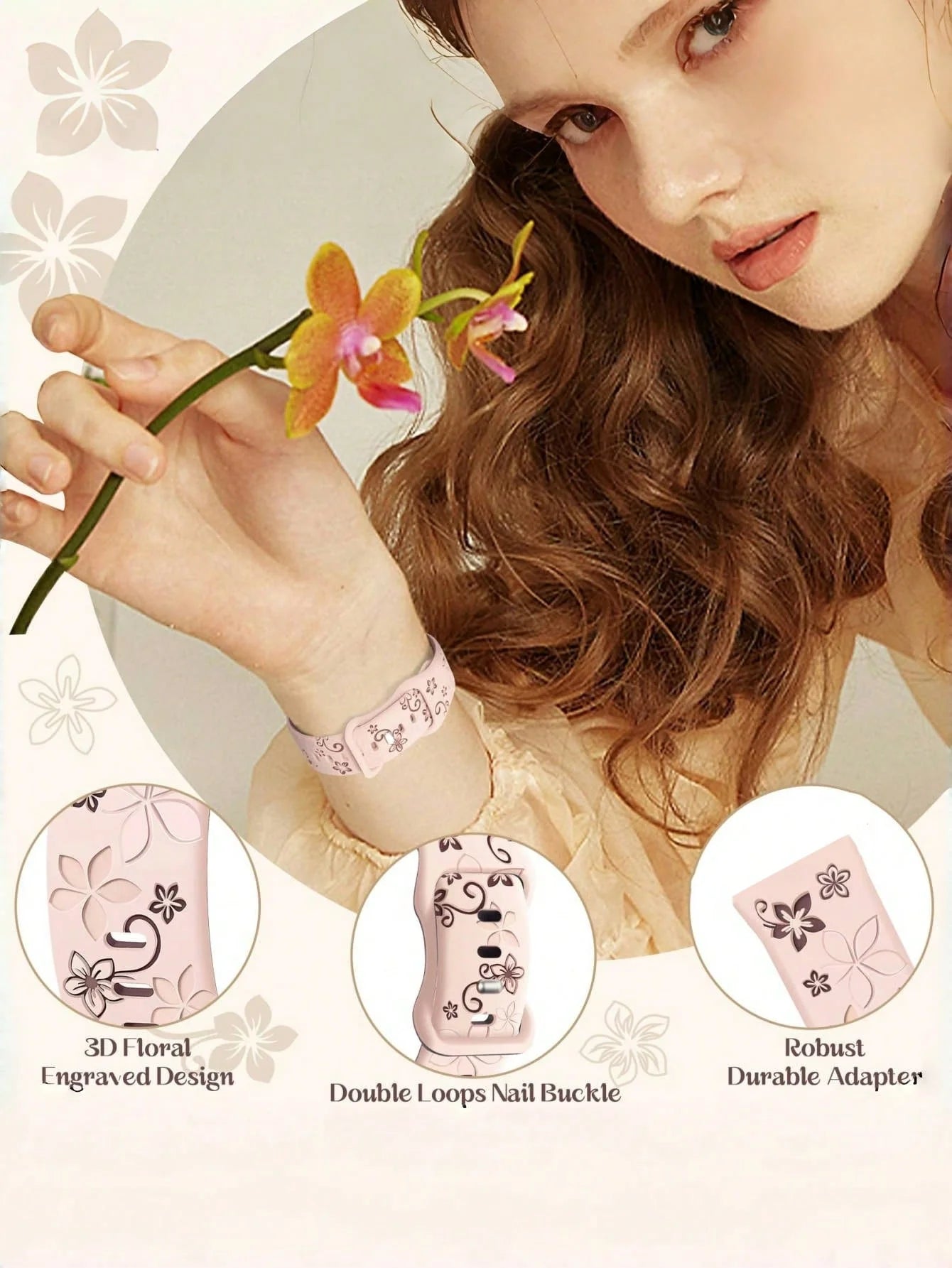 Floral Silicone Samsung Watch Band