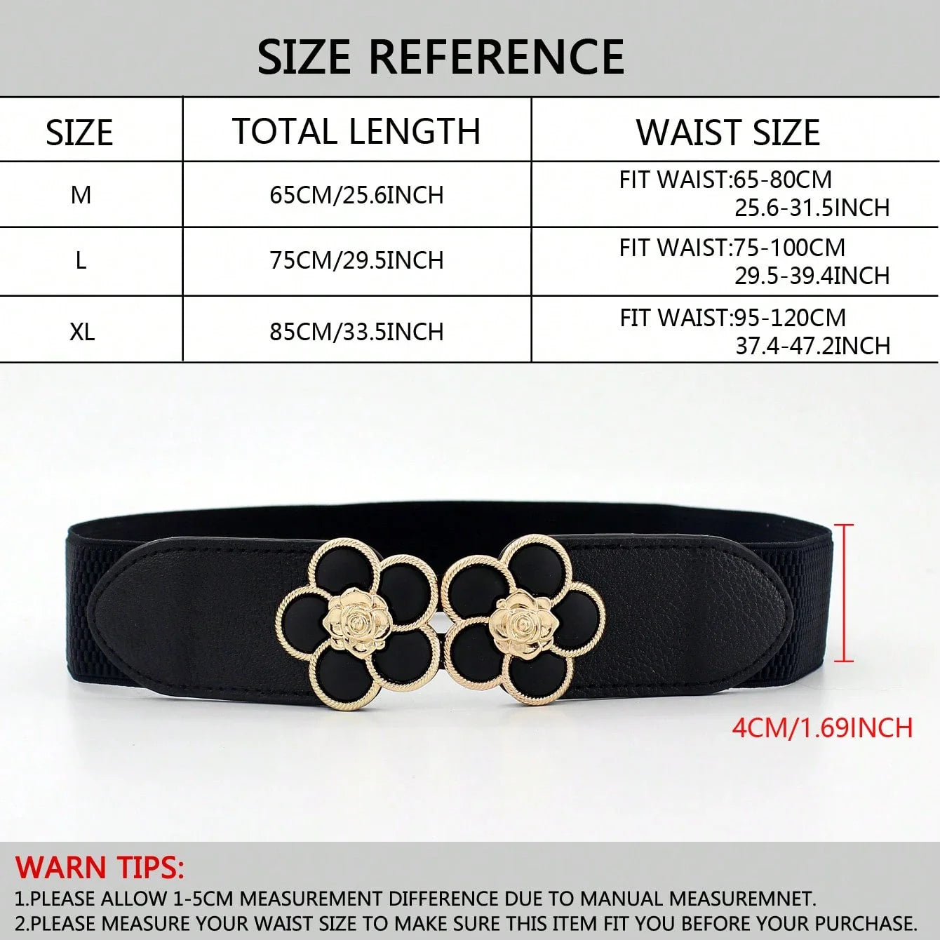 Women's Solid Color Elastic Belts