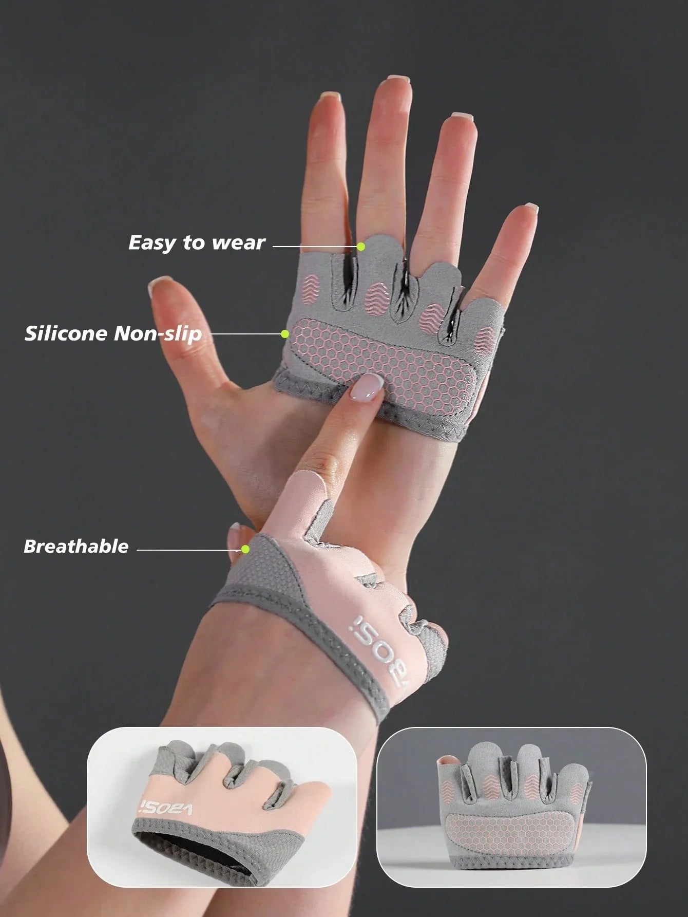VBOSI Unisex Four-Finger Workout Gloves