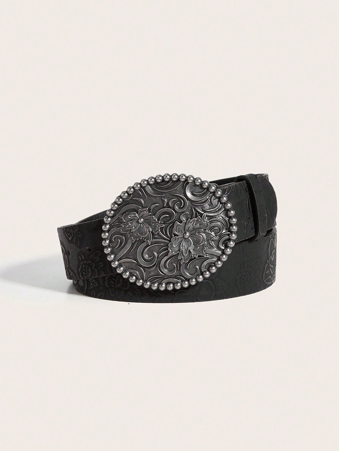 Retro Metal Buckle Leather Belt
