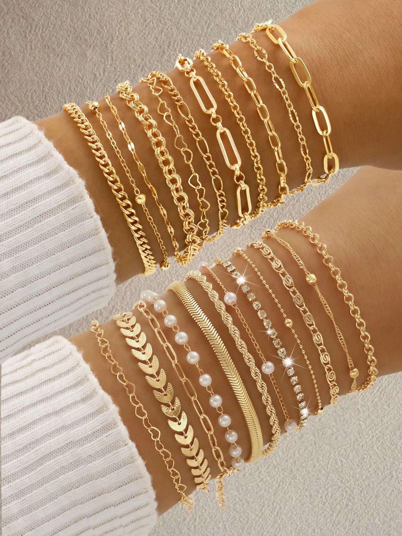 Women’s Layered Heart Bracelet Set