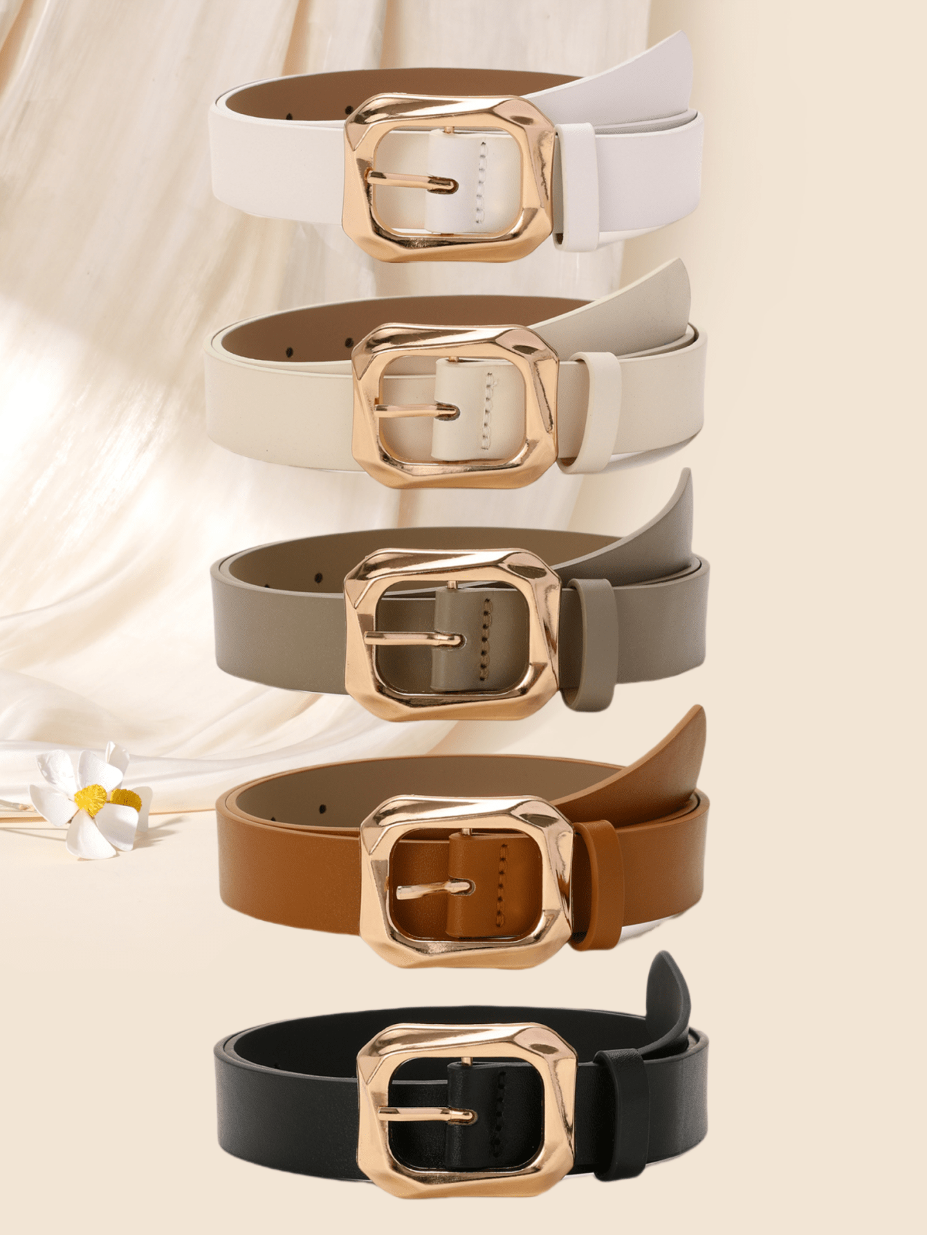 Vintage Square Buckle Belt Set