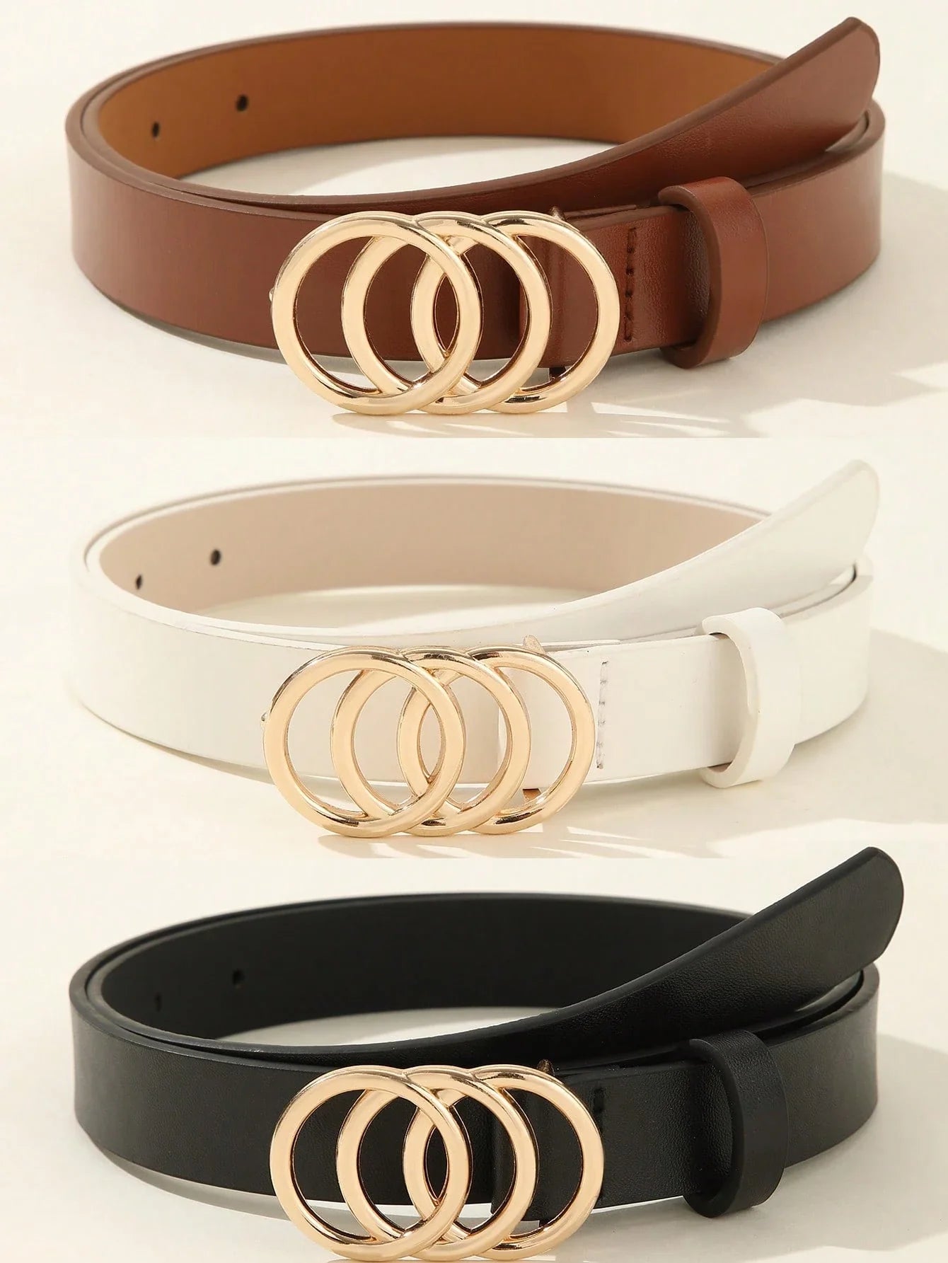 3PCS Plus Size PU Belts