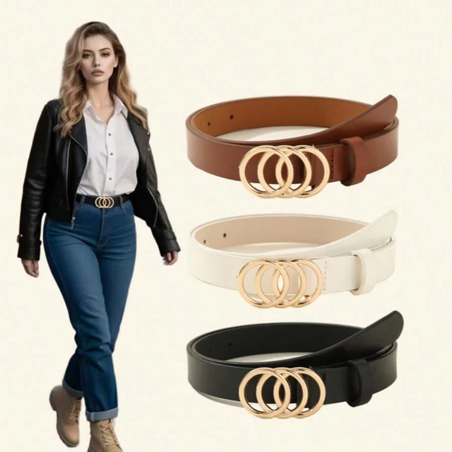3PCS Plus Size PU Belts