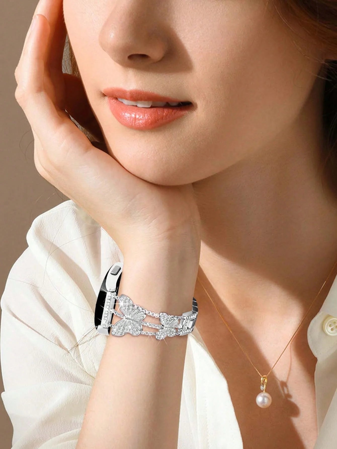 Silver Butterfly Smartwatch Band