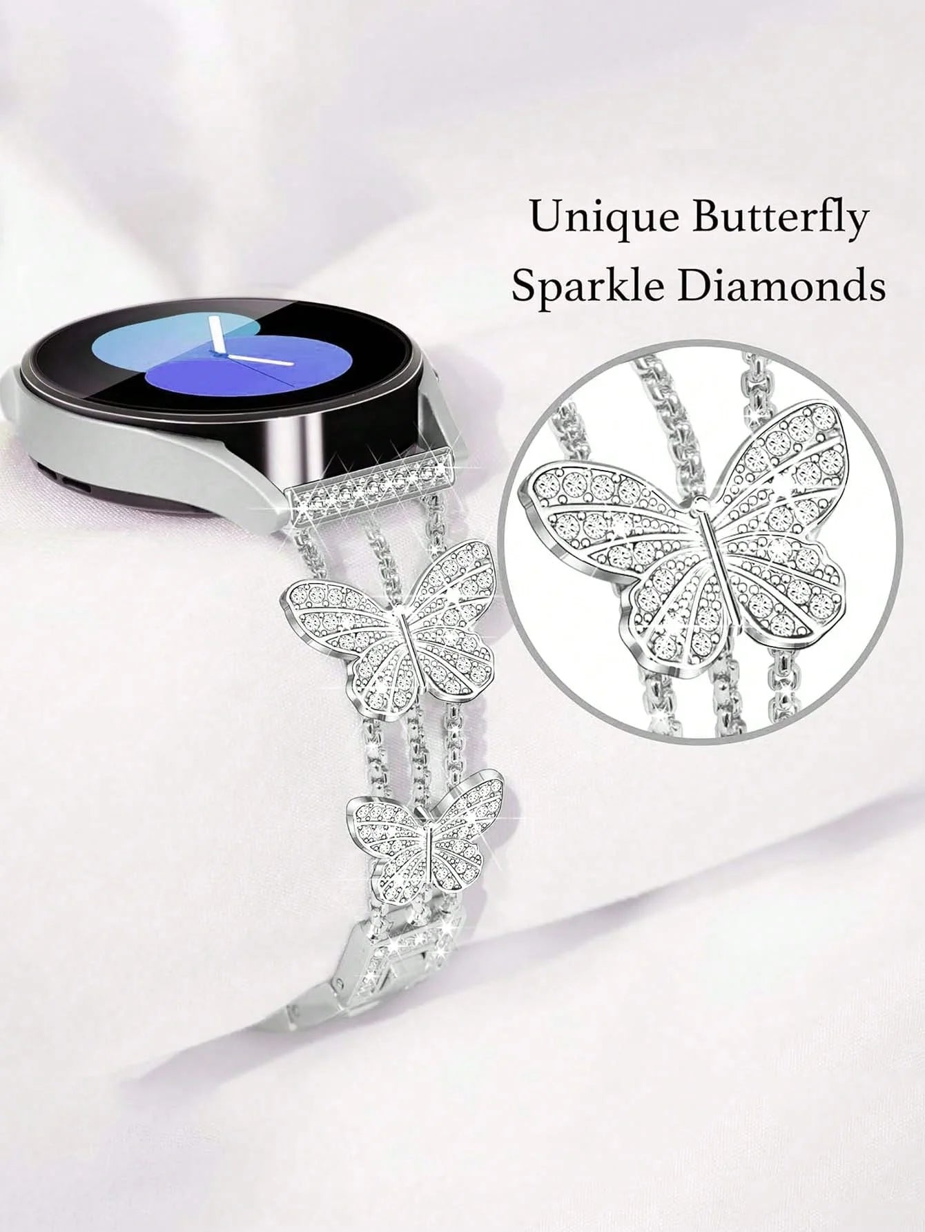 Silver Butterfly Smartwatch Band