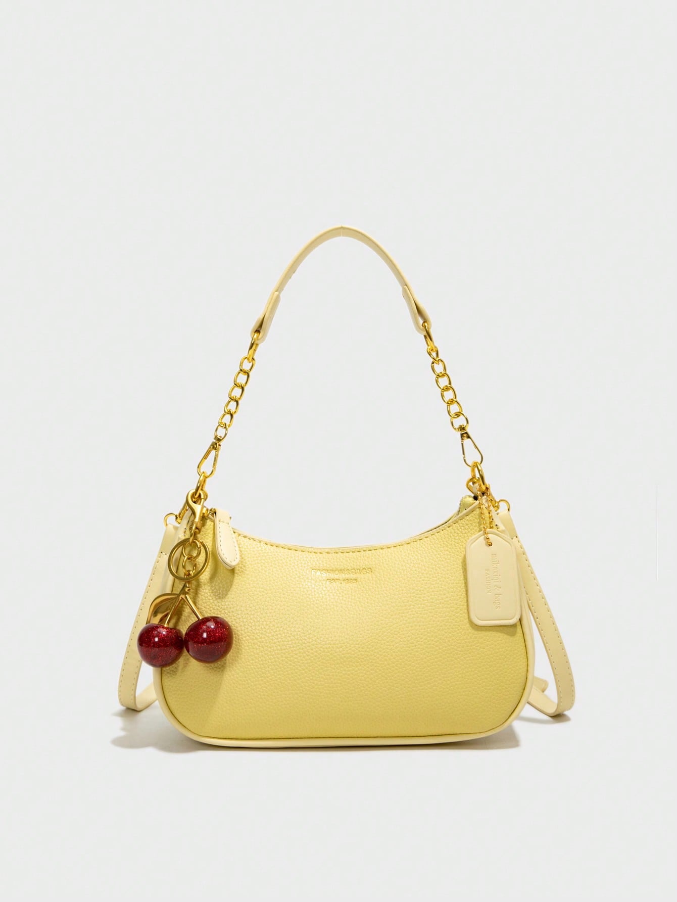 Pink Letter Crescent Shoulder Bag