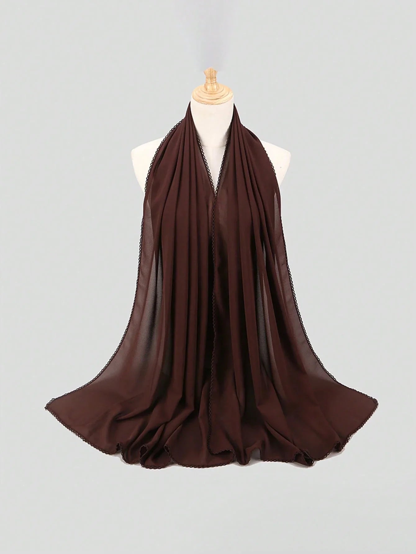 FADZOYLE Chiffon Crochet Edge Scarf