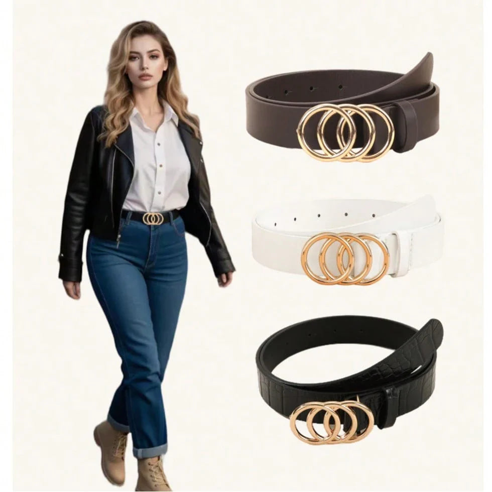 3PCS Plus Size PU Belts