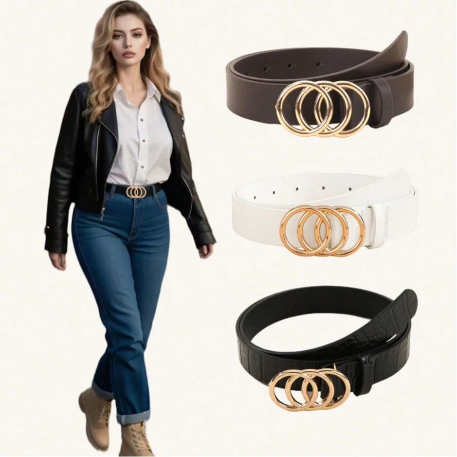 3PCS Plus Size PU Belts