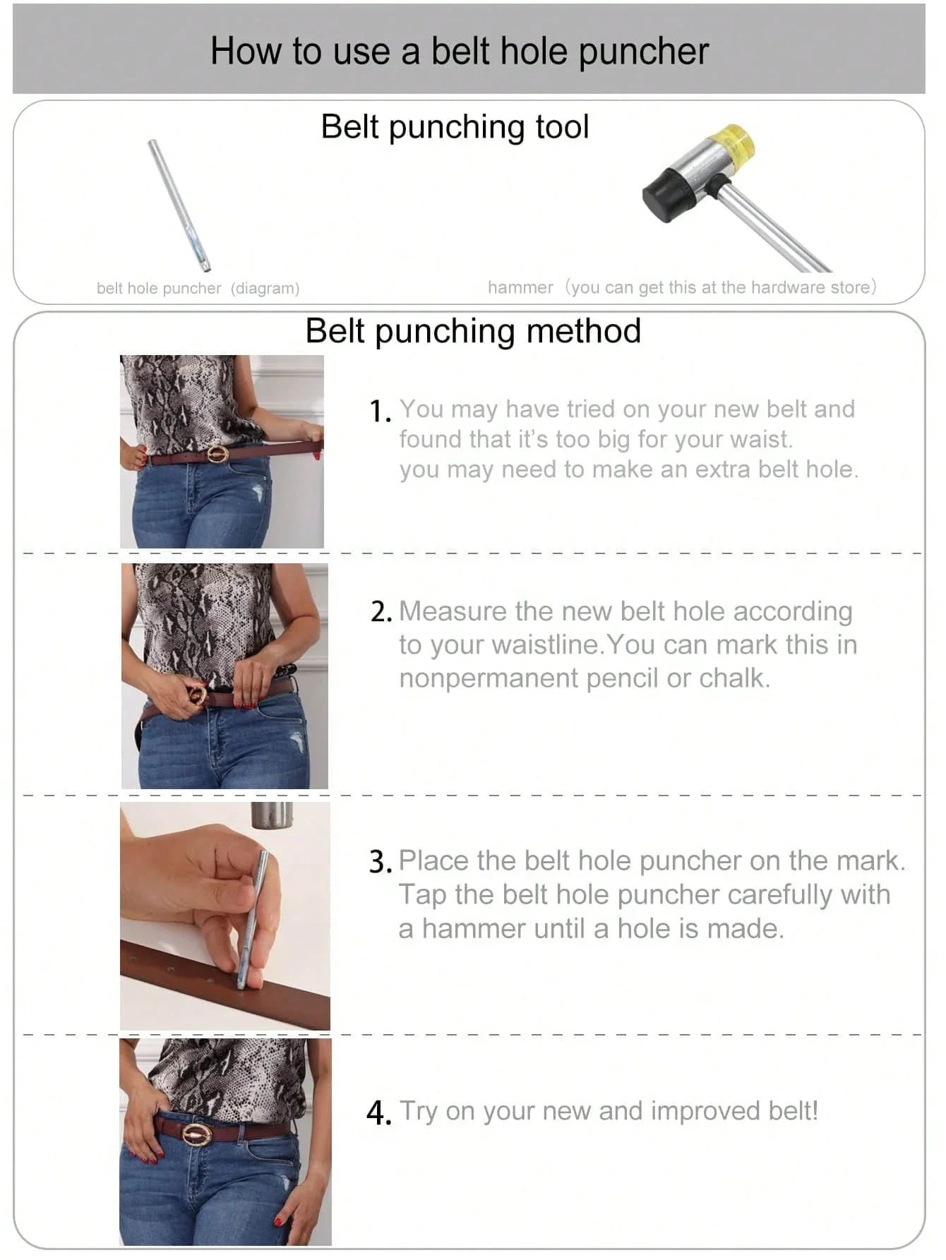 Metal Buckle Waist Belt