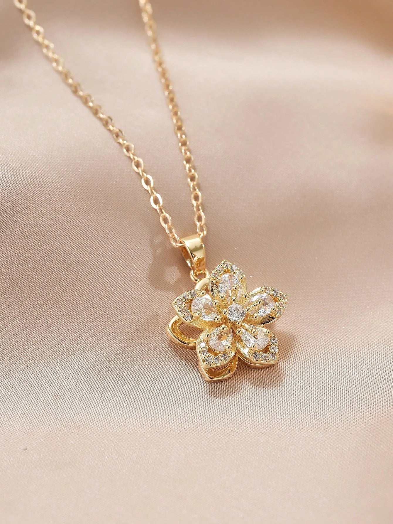 Women’s Plum Blossom CZ Necklace