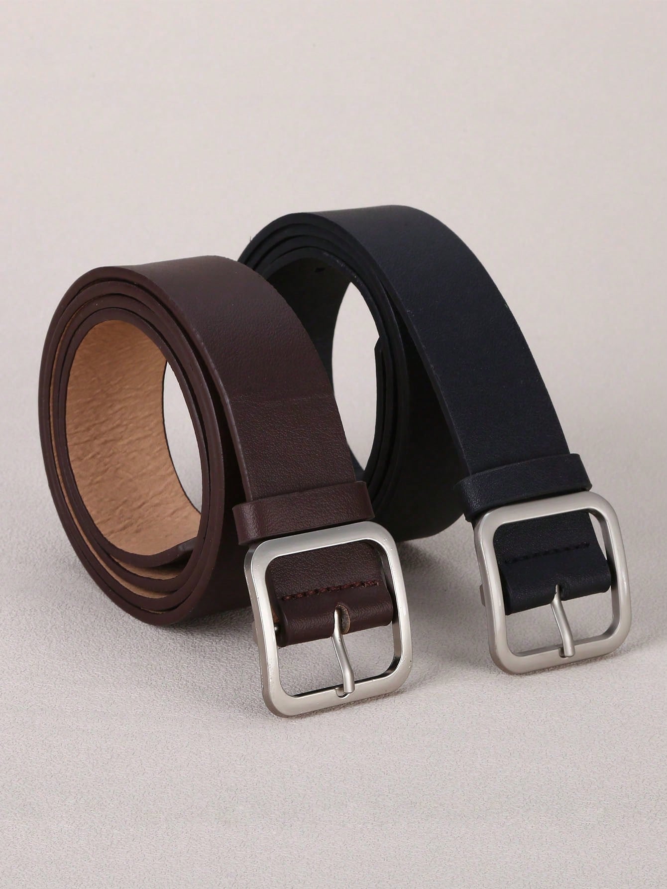 2PCS Minimalist PU Leather Belts