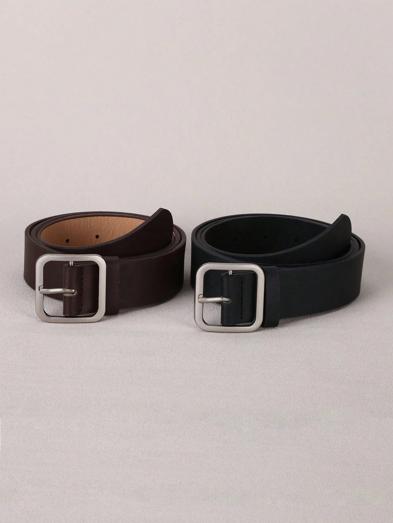 2PCS Minimalist PU Leather Belts
