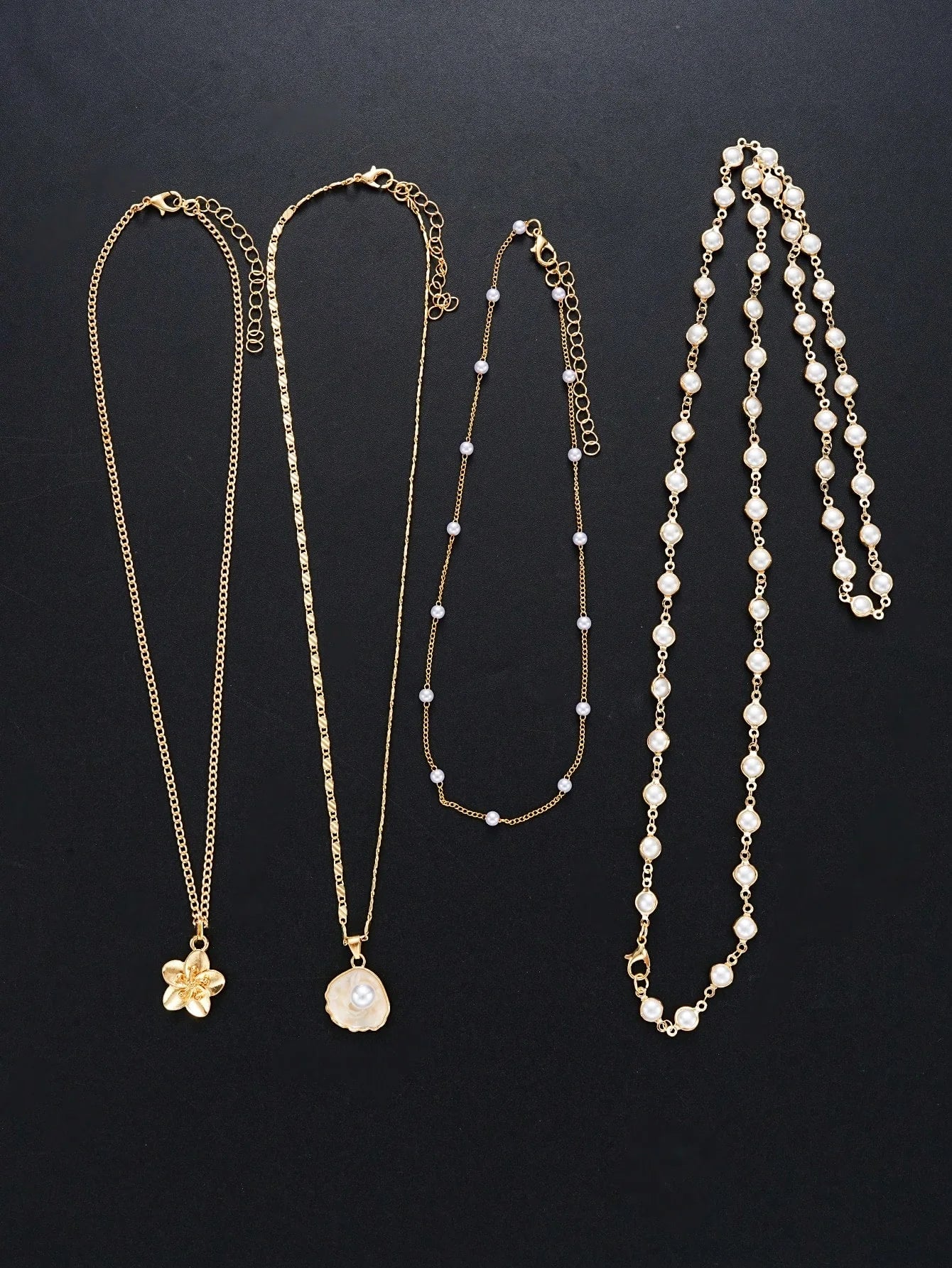 Women’s Bohemian Shell Pearl Necklace Set