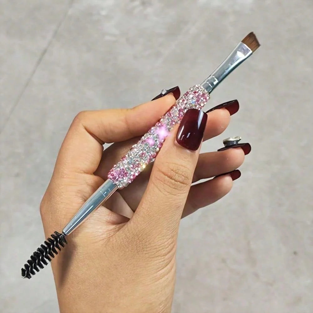Luxury Dual-Ended Rhinestone Makeup Brush
