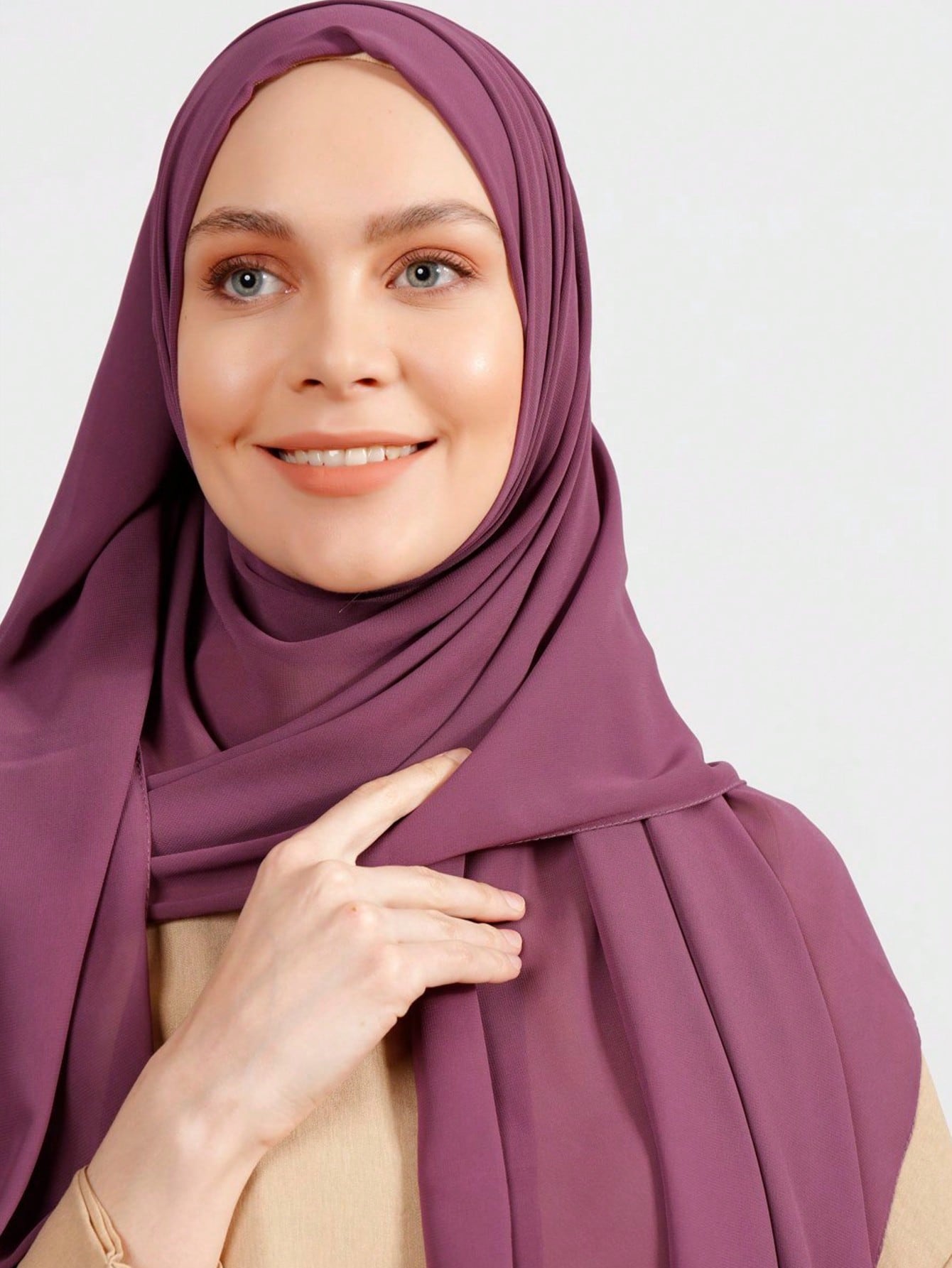 Faux Pearl Chiffon Hijab Scarf
