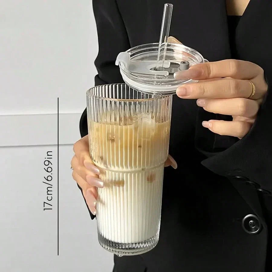 Vintage Striped Glass Tumblers Set