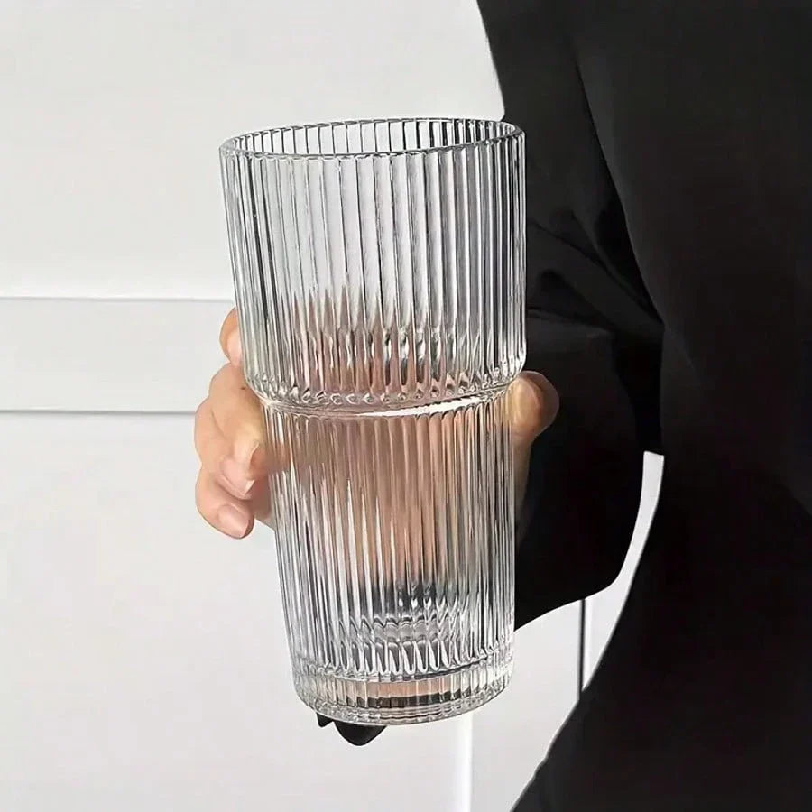 Vintage Striped Glass Tumblers Set