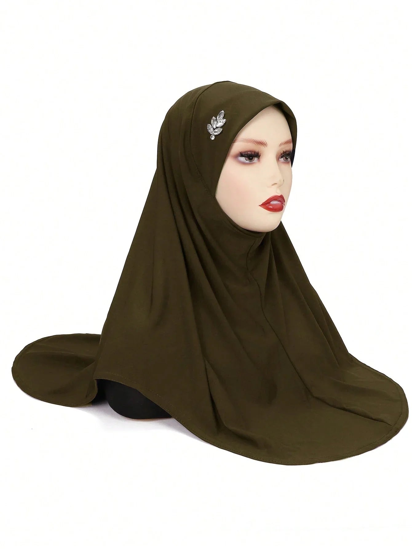 Instant Hijab With Leaf Crystal