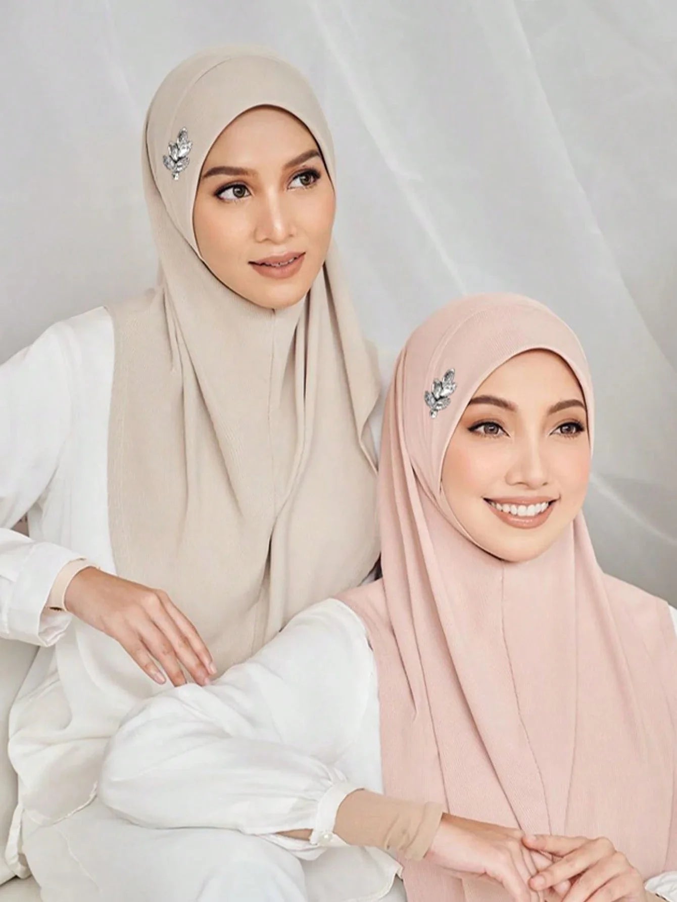 Instant Hijab With Leaf Crystal