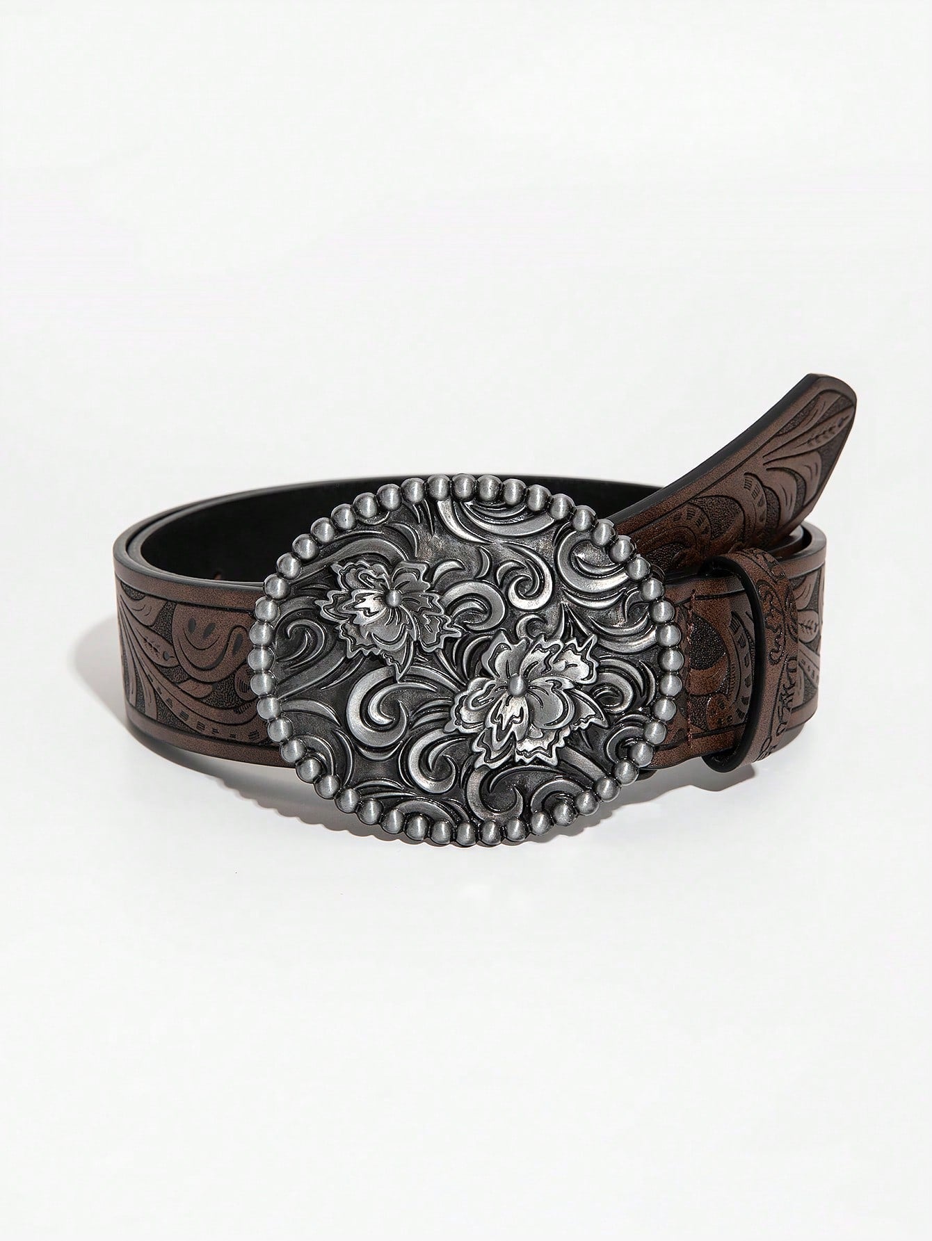 Retro Dragon Buckle Leather Belt