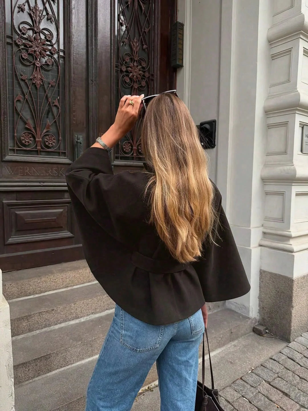 Women’s Tie Waist Woolen Cloak