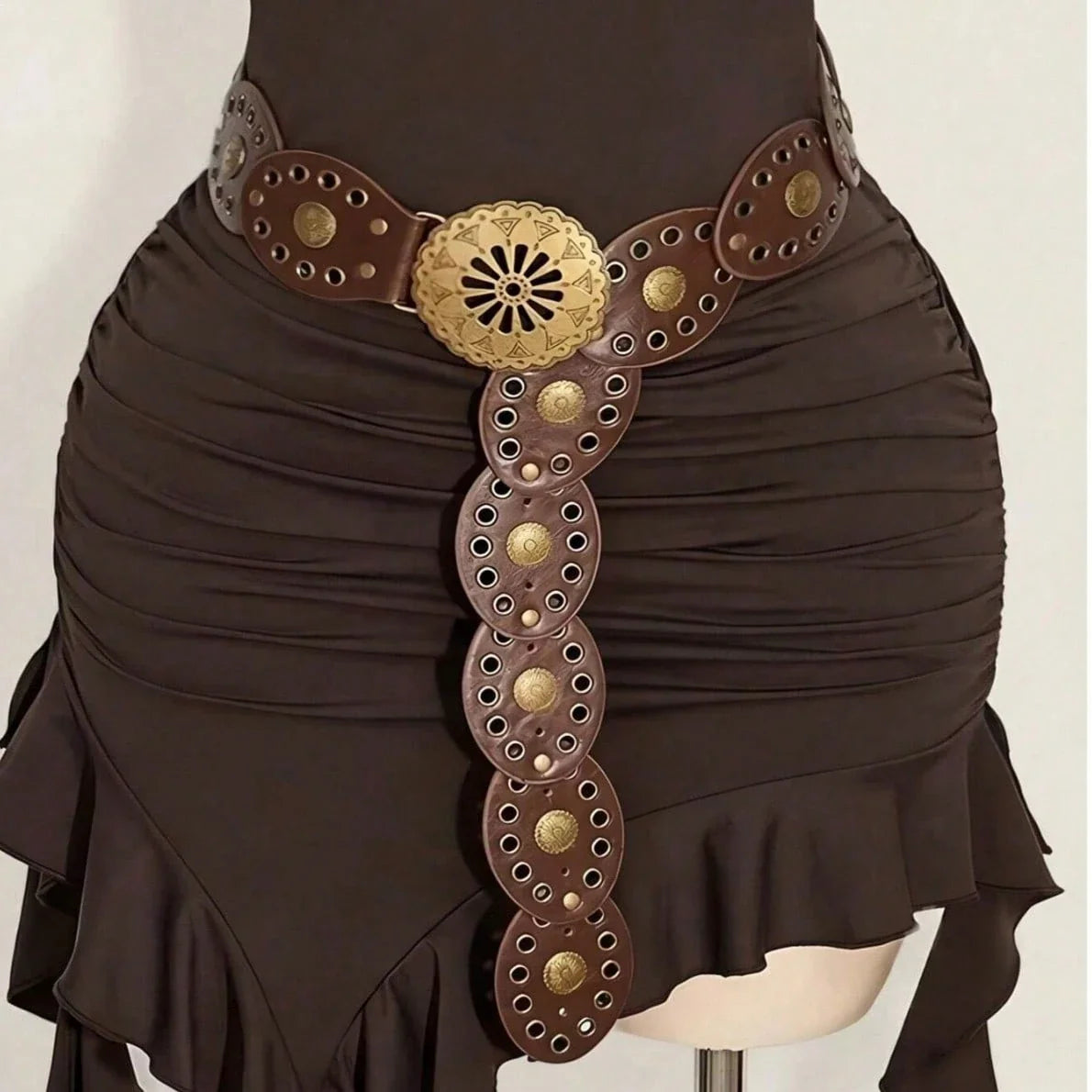Western Boho Flower Buckle Belt