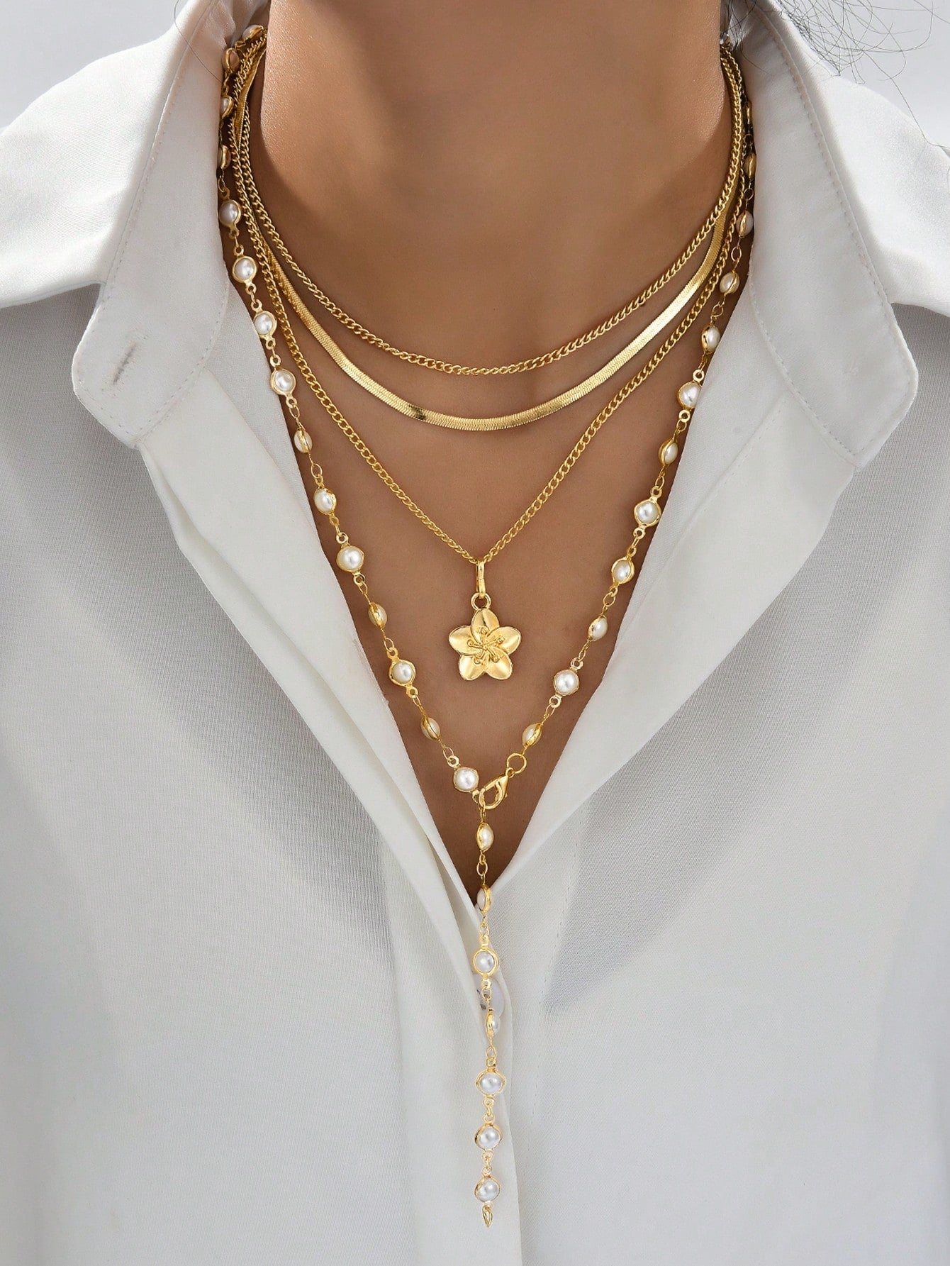 Women’s Bohemian Shell Pearl Necklace Set