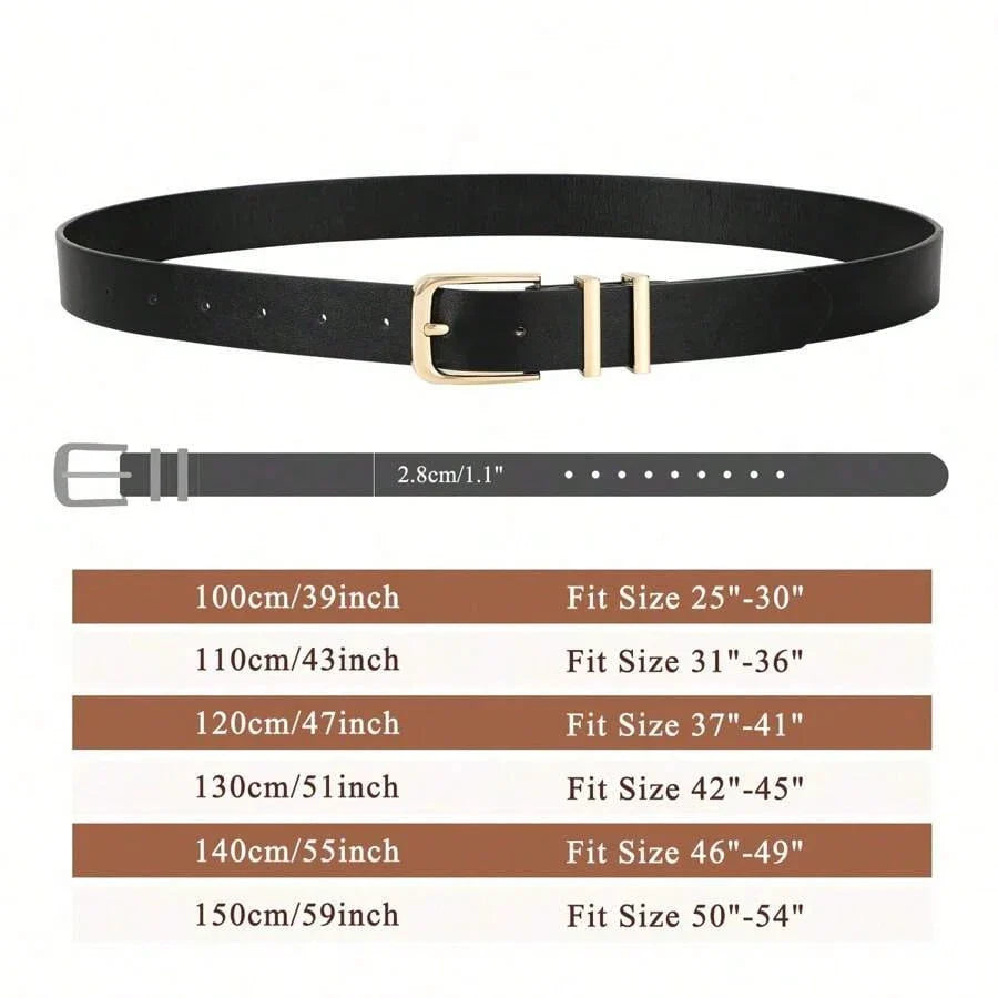 3PCS Solid Color PU Belts
