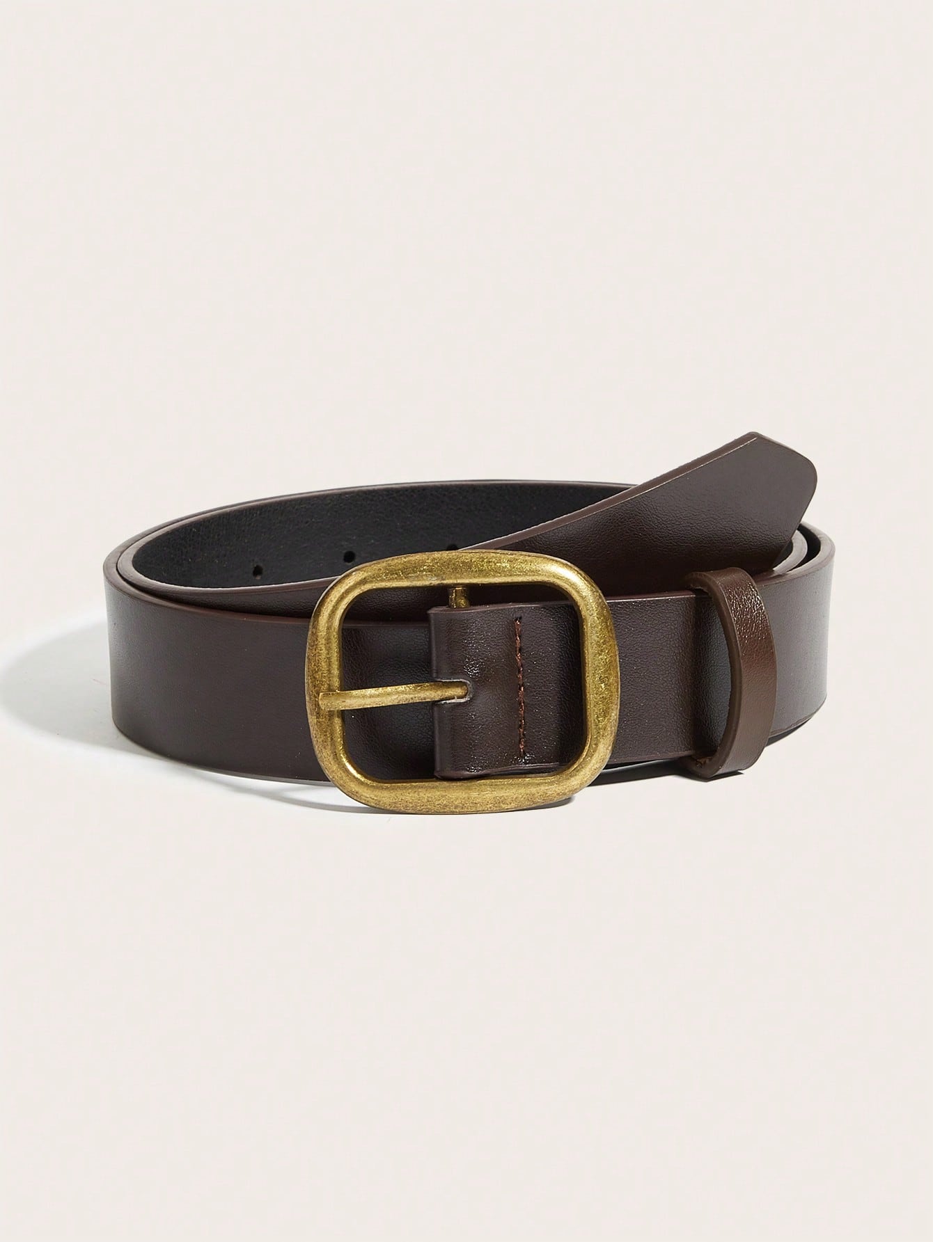 Retro Metal Buckle Leather Belt