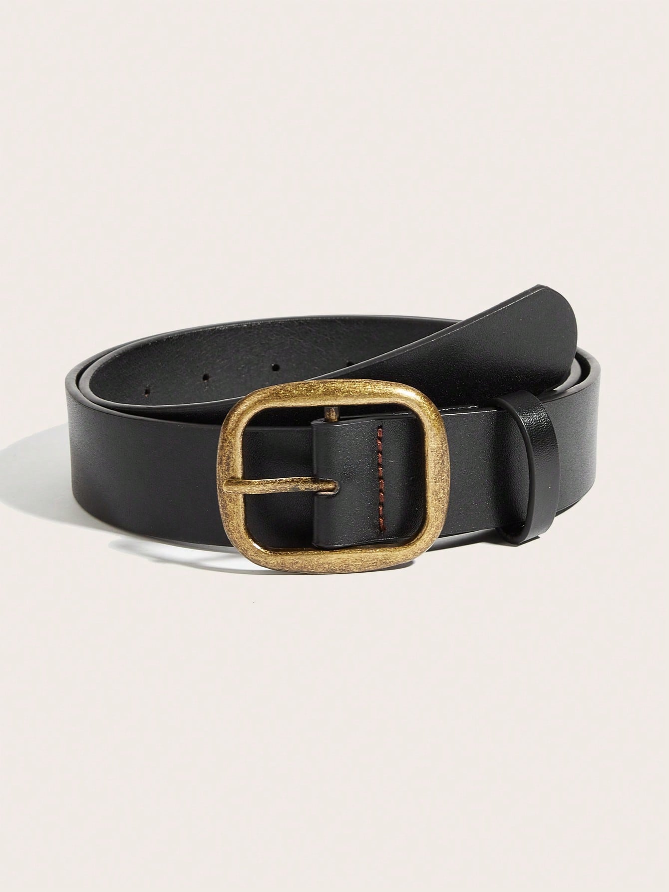 Retro Metal Buckle Leather Belt