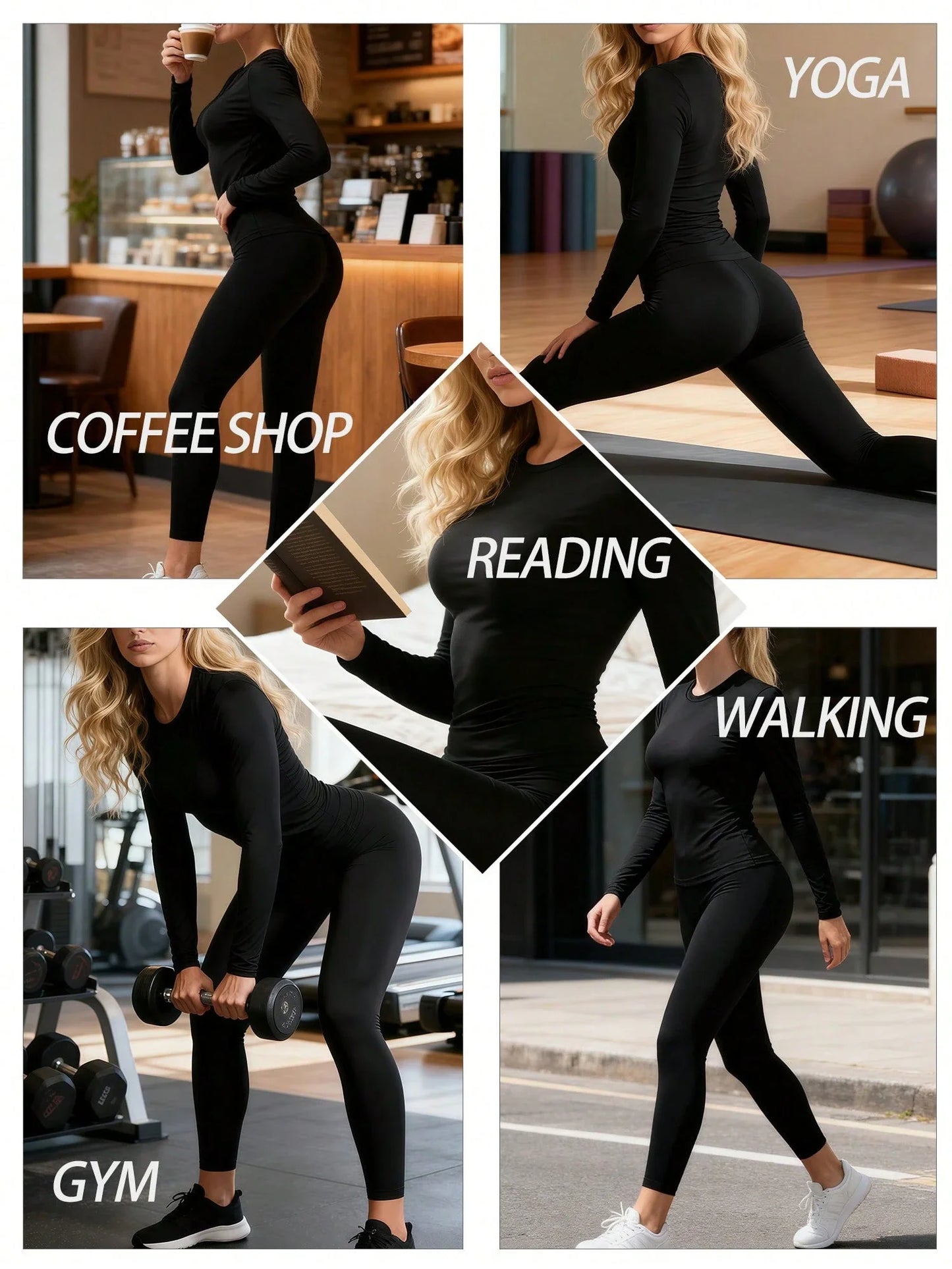 4PCS Women’s Thermal Leggings Set