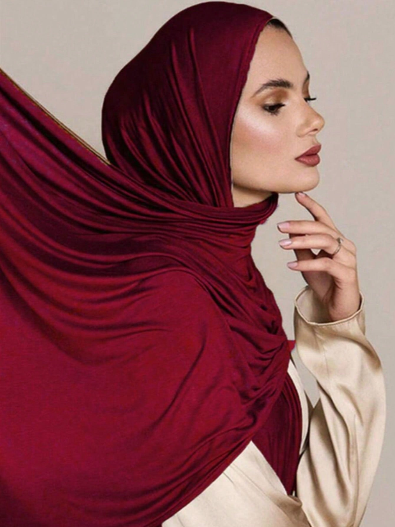 Plus Size Knitted Shawl Scarf
